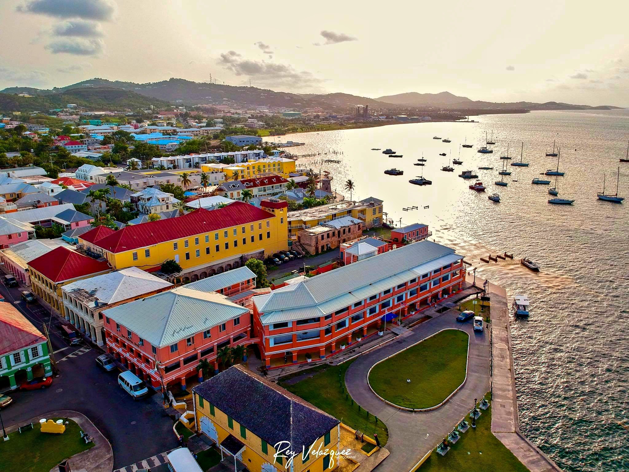 Aerial view of downtown Christiansted