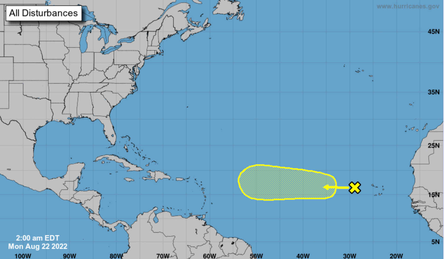 National Hurricane Center Monitoring System With Potential For Slow Development in Coming Days