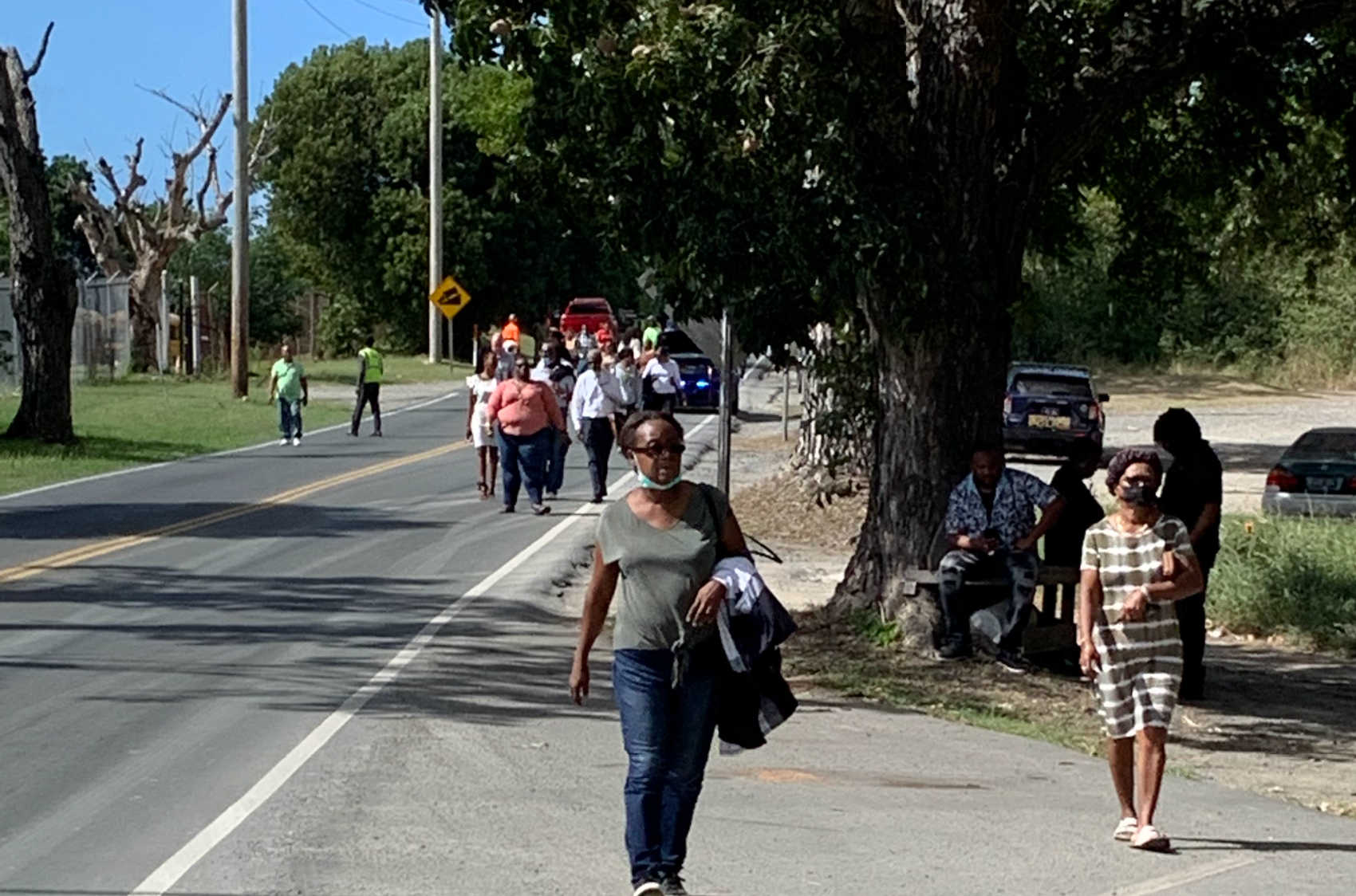 People were evacuated to nearby Centerline Road at the V.I. Superior Court on St. Croix following a bomb threat.