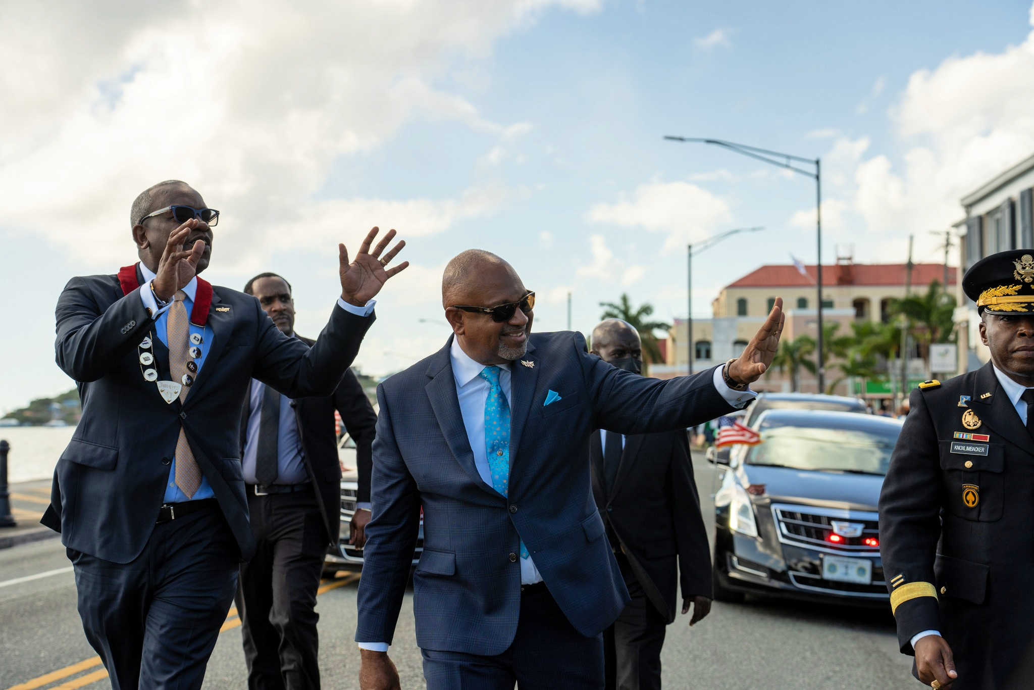 Governor Albert Bryan jr., left, and Lieutenant Governor Tregenza Roach during inauguration ceremonies earlier this year.