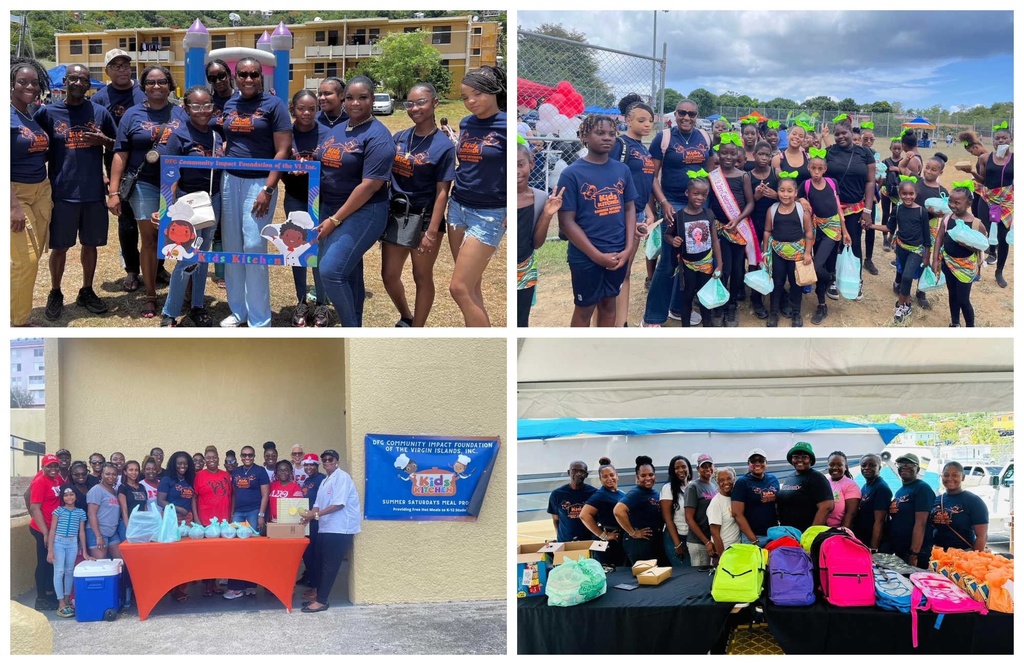 Pictures of the DFG Community Impact Foundation community outreach efforts.