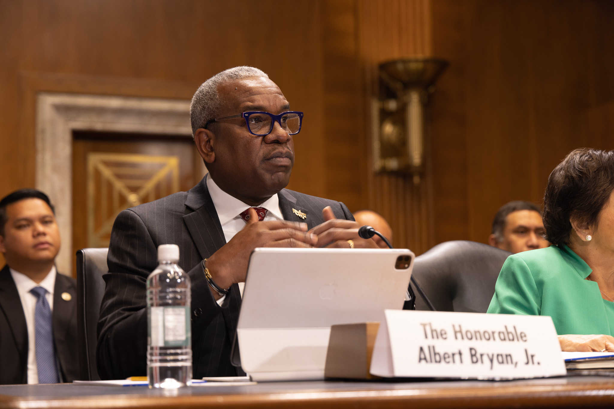 Bryan asks senators for assistance with expanded cost-sharing on federal grants, rum cover-over, health care disparities, EPA resistance to restarting refinery and energy issues during testimony on Feb. 9, 2023 in the Senate Energy and Natural Resources.