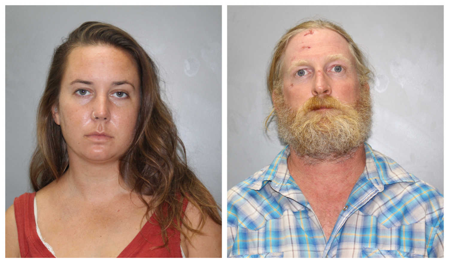 Mughshots of Kylee McEwen of Tennessee, left, and Curtis Ramsey of Arizona, right.