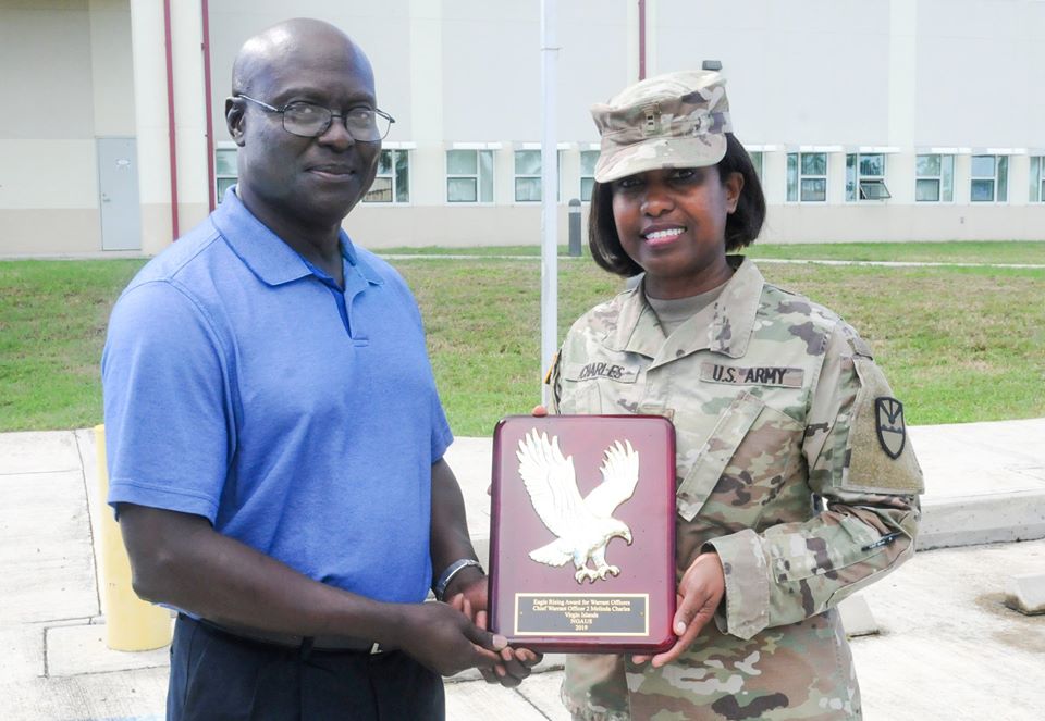 VINGA president (Ret.) Beresford Edwards, right, with Melinda Charles.