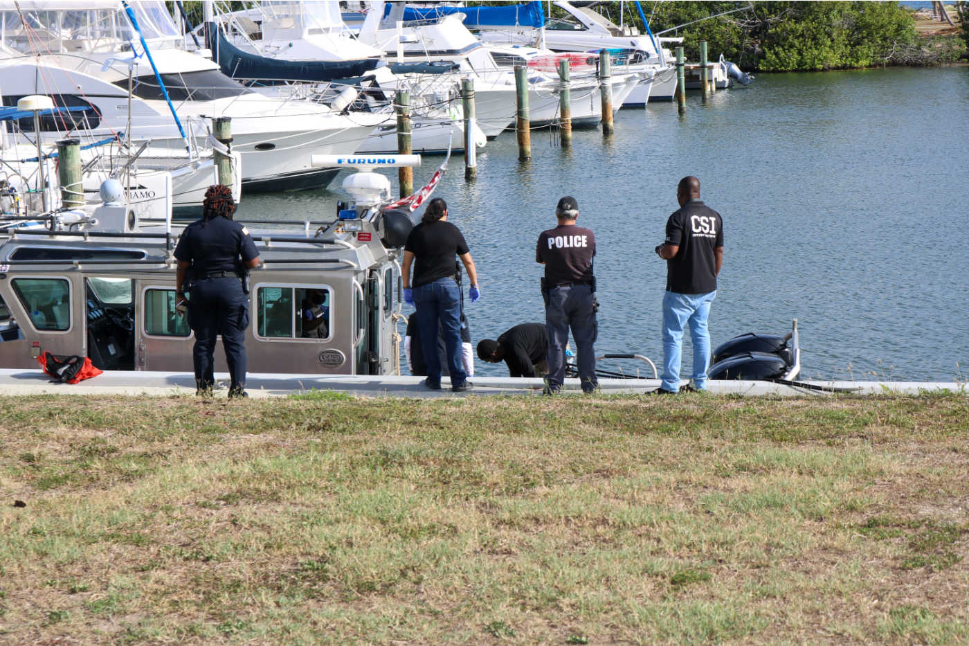 Personnel from the VIPD, the Medical Examiner’s Office, and the U.S. Coast Guard after the body of Roby Royster was recovered from Point Udall.