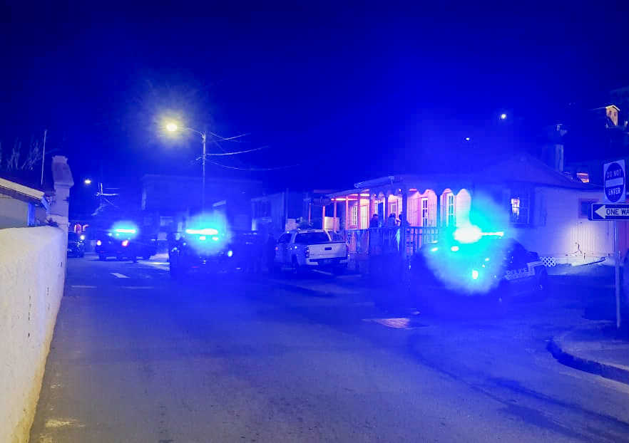Police officers in Anna’s Fancy at the scene of a shooting incident that left one man injured.