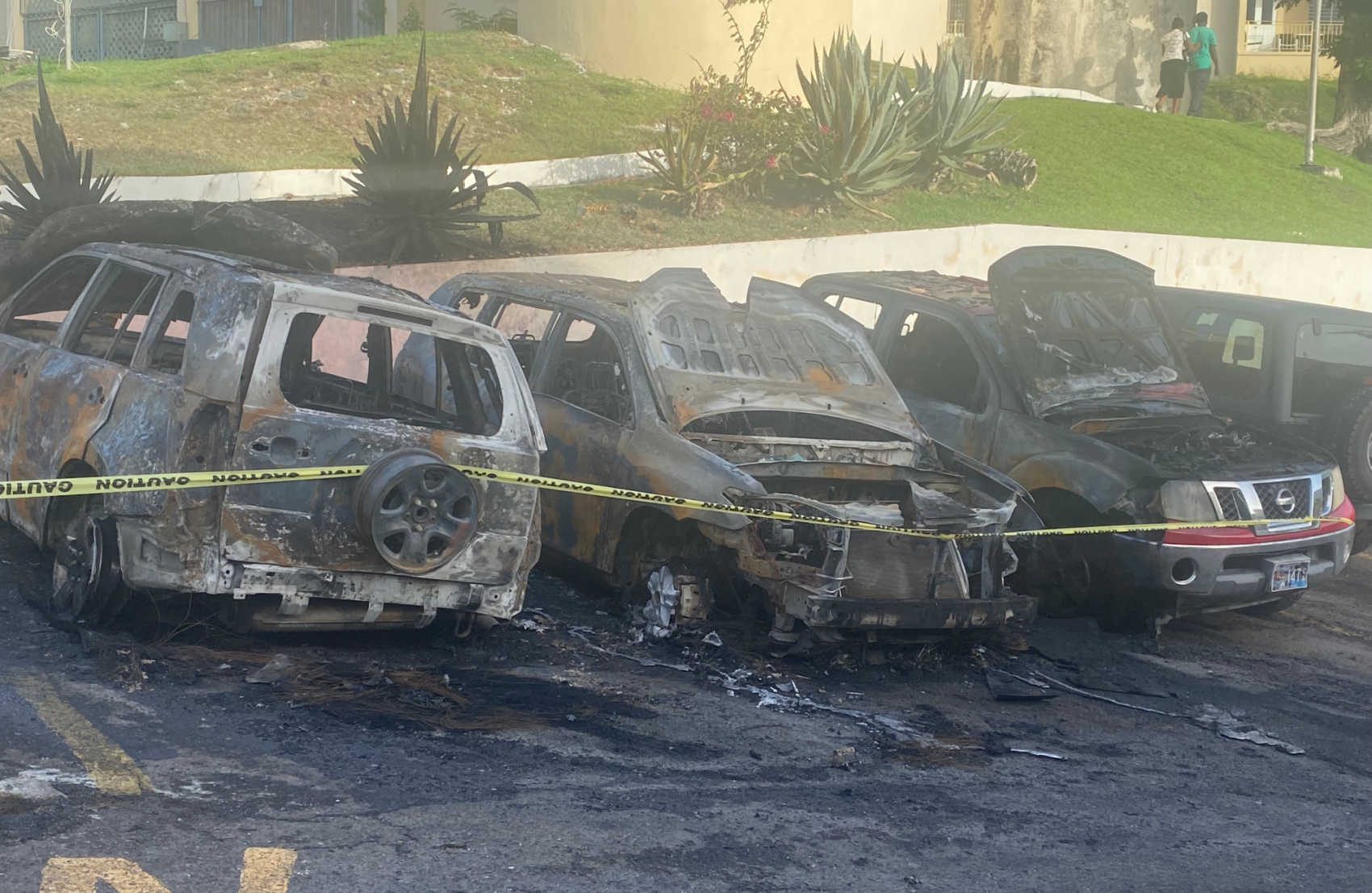 Vehicles were destroyed by fire at the Towers Condominiums in Contant, St. Thomas on Tues. Aug. 30, 2022.