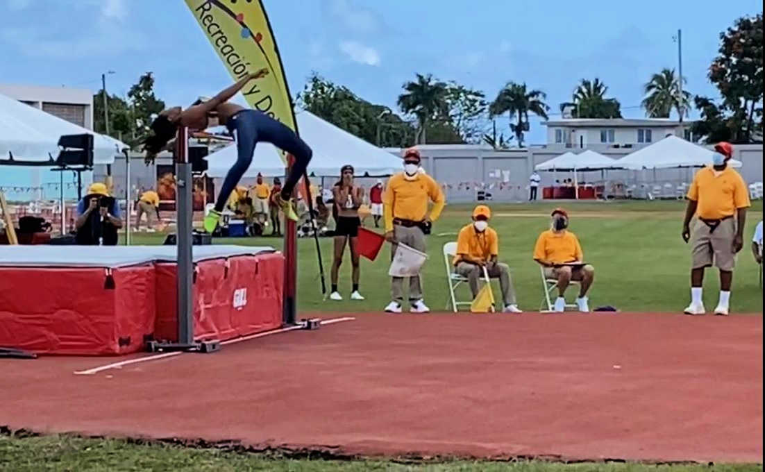 Yashira Rhymer-Stuart outperformed her competitors to win the High Jump Competition at the 15th Spring Break Classic held in Carolina, Puerto Rico.