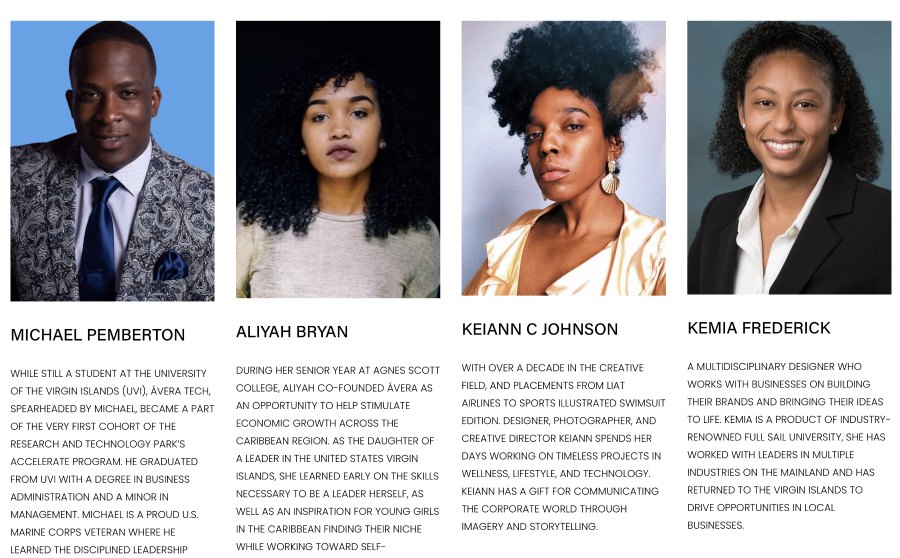 From left: Michael Pemberton and Aliyah Bryan are Avera's co-founders, and Keiann Johnson and Kemia Frederick are the firm's other executives.