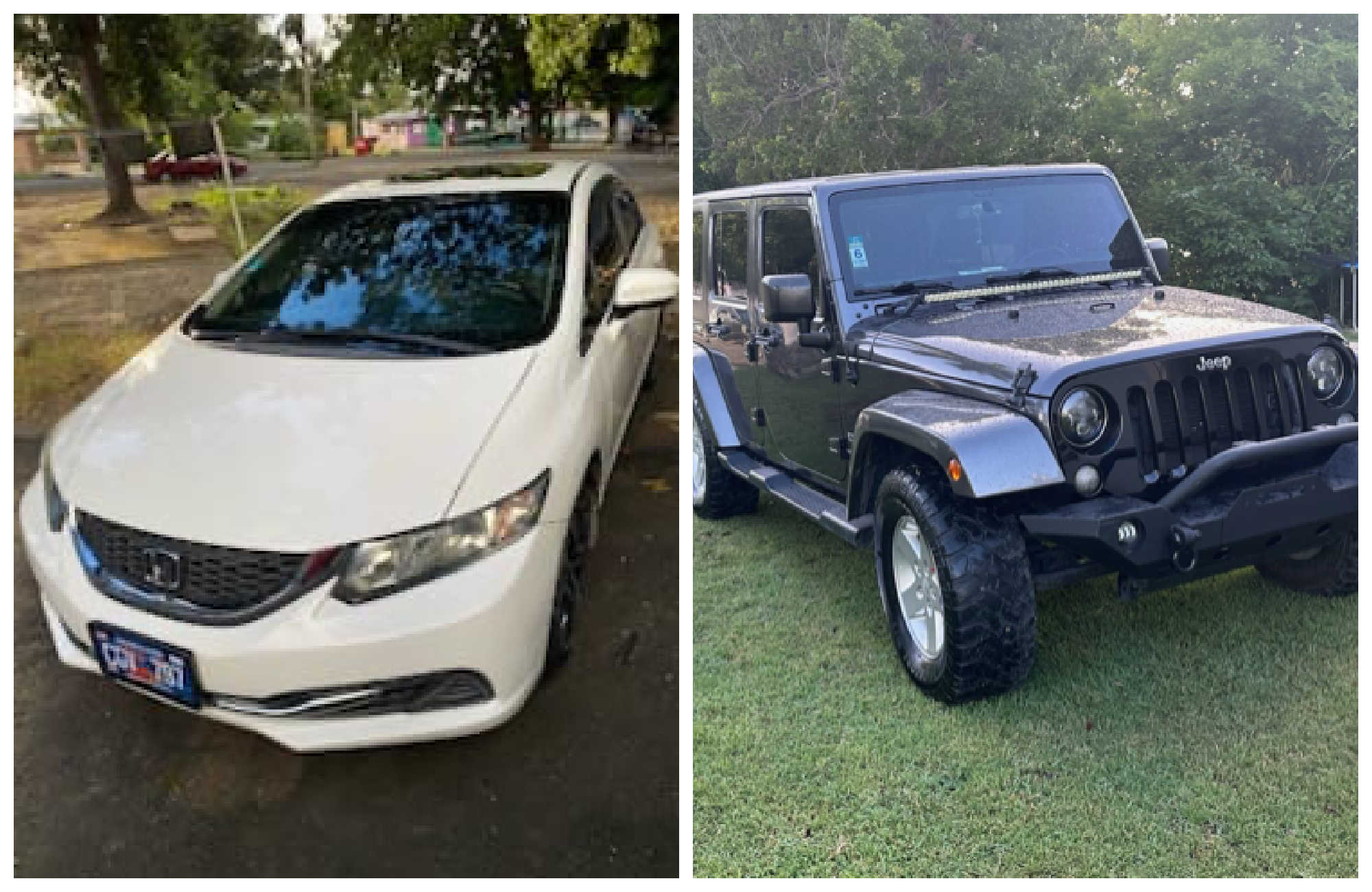 Vehicles recently carjacked on St. Croix