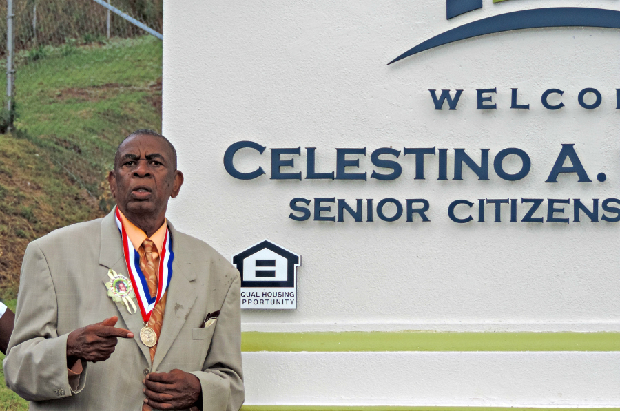 Celestino White during a ceremony naming a senior citizen facility after him in October, 2019