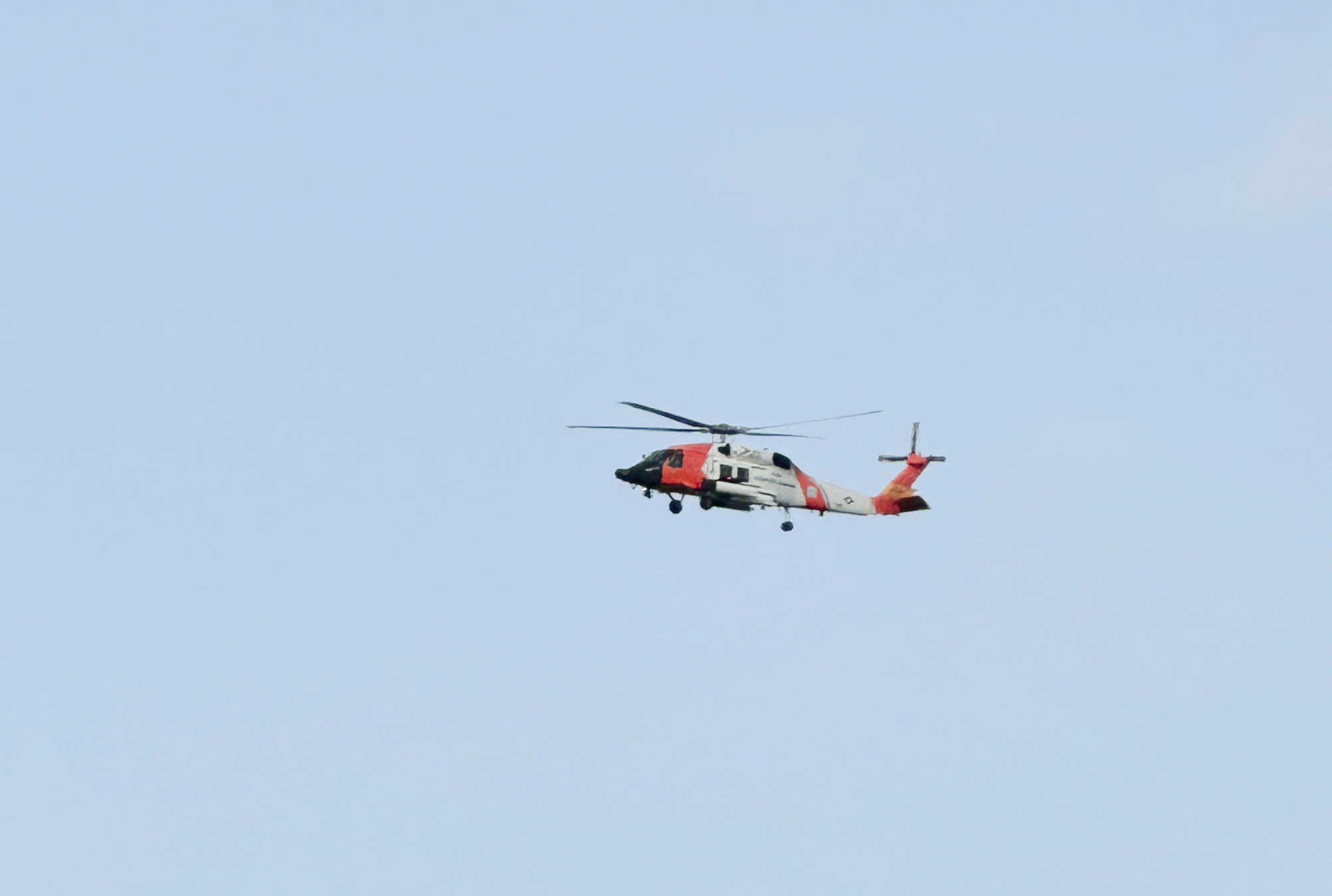 A US Coast Guard helicopter aided in the search and rescue effort in St. Thomas on Saturday, August 5, 2023.