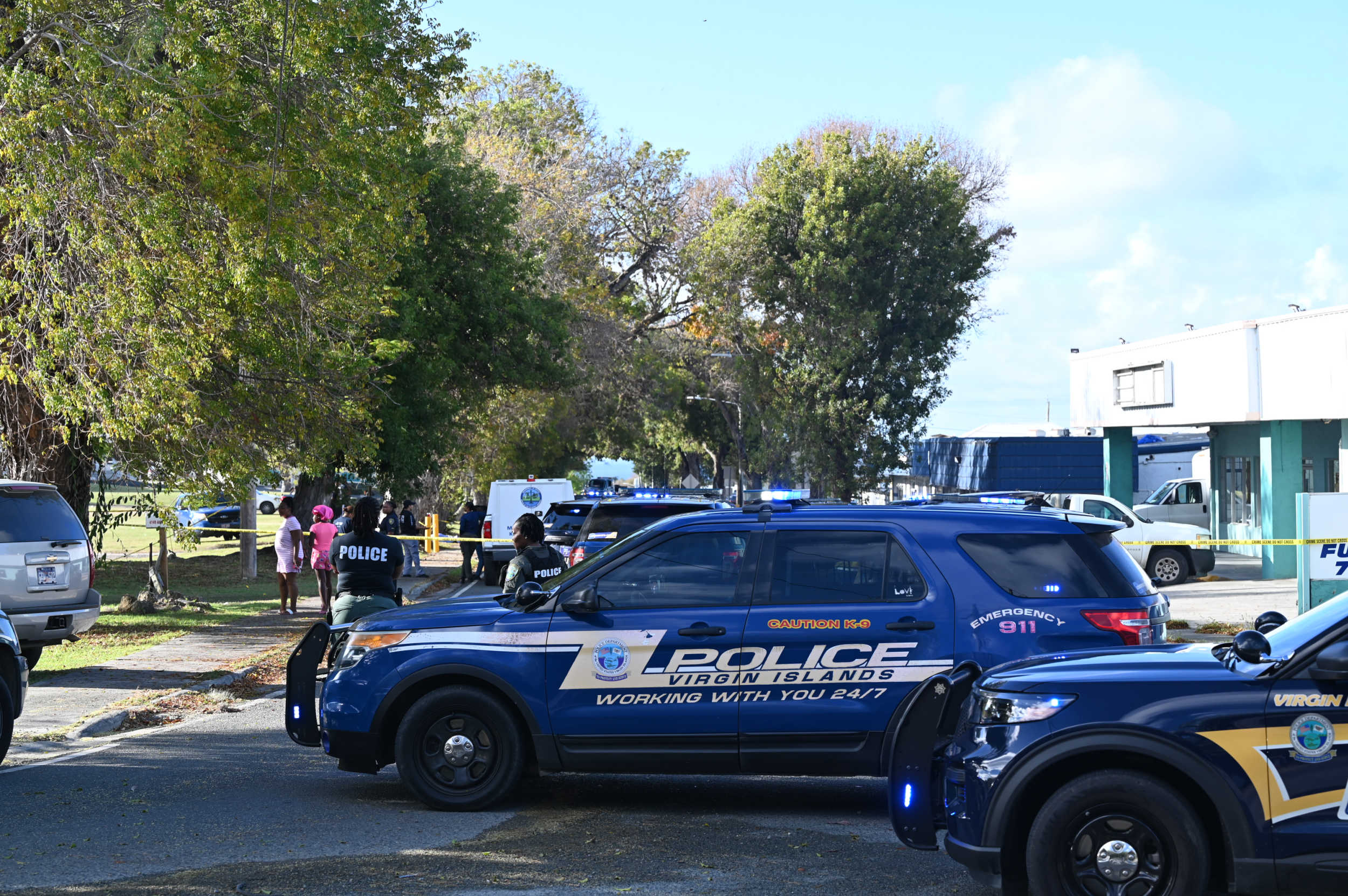 The crime scene spanned almost the entire stretch of businesses beginning at Royal Furniture from north and FedEx at the bottom in Peter's Rest.