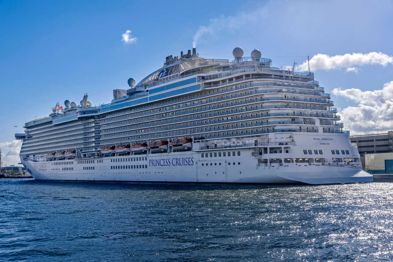 Ft. Lauderdale, Florida - February 18, 2018: Princess Cruise Lines ship The Regal Princess docked in Port Everglades, at the time ranked the third busiest sea ports in the world.