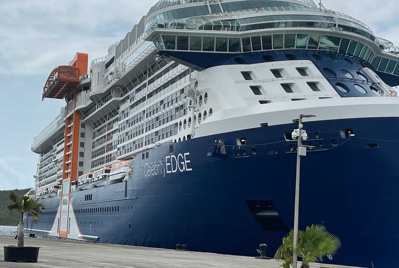 The Celebrity Edge cruise ship docked at Crown Bay in St. Thomas on Tuesday, July 20, 2021, the second voyage since cruising to the USVI resumed on July 5.