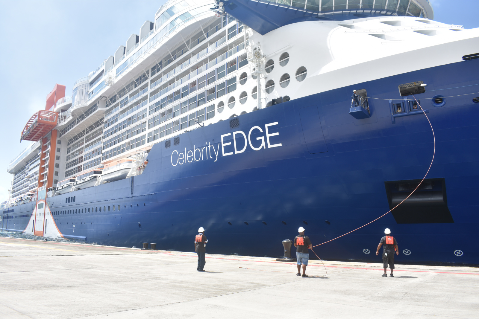 The Celebrity Edge docked at Crown Bay in St. Thomas on Tuesday for the first time since the Covid pandemic led to a CDC No Sail Order in March 2020.