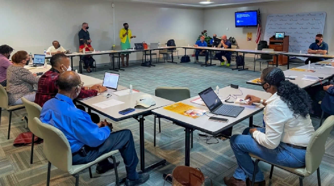 Federal and territorial partners conduct a Patient Movement Rehearsal of Concept Tabletop Exercise earlier this month at the Juan F. Luis Hospital on St. Croix.