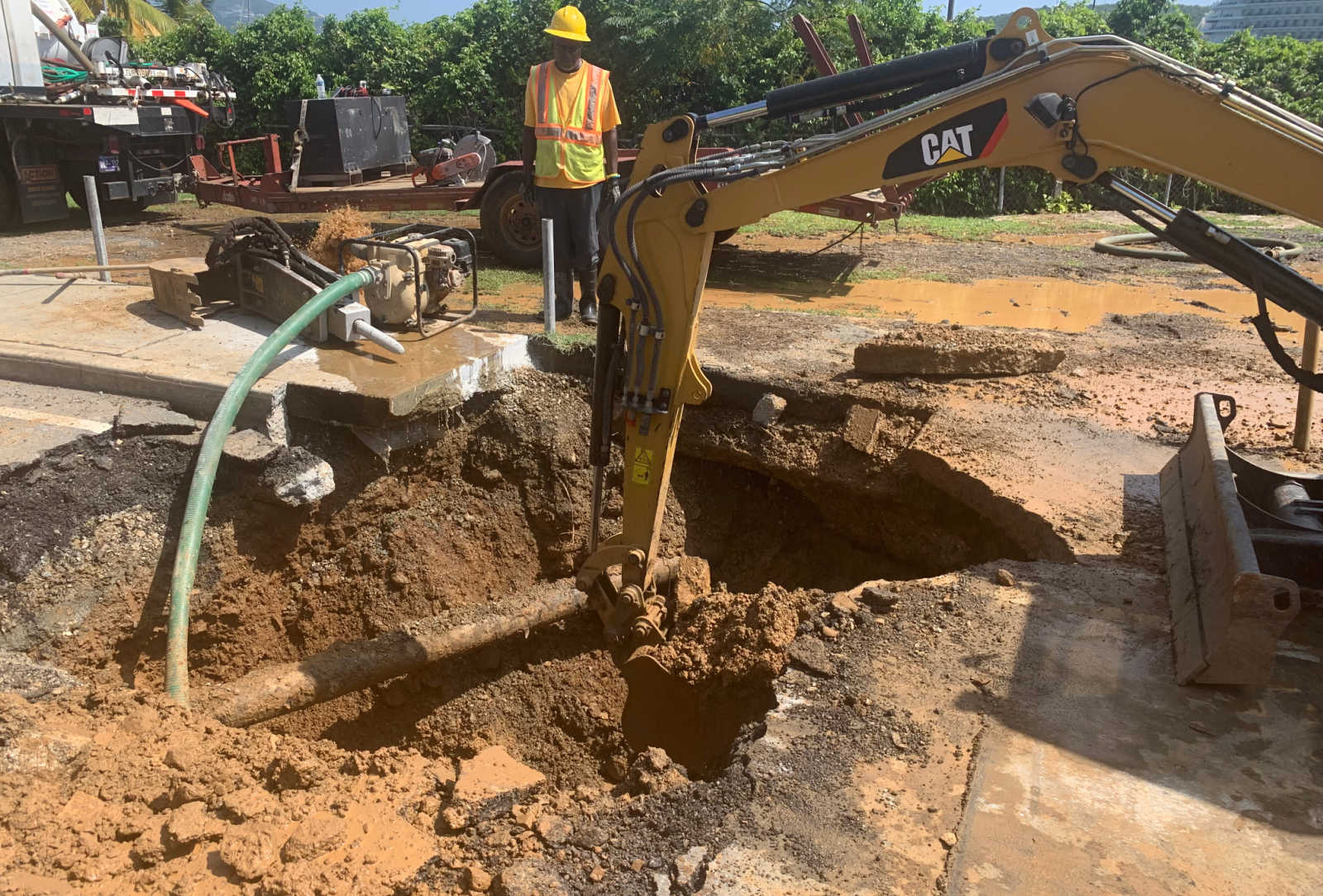 Damaged waterline in Subbase