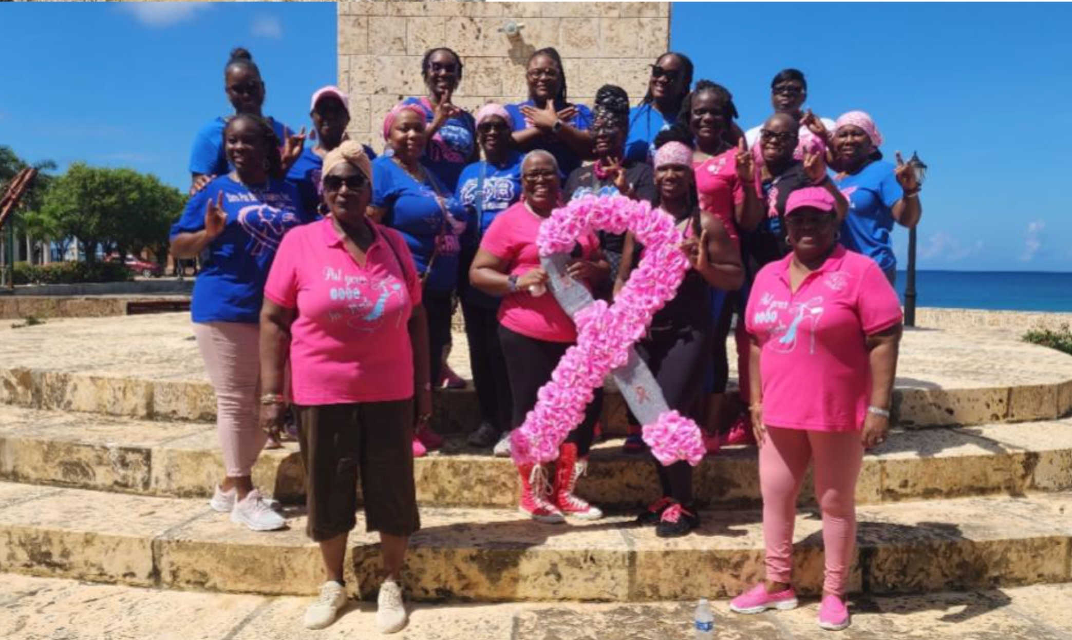 Members of Zeta Phi Beta - Nu Chi Zeta Chapter during 13th annual “Put Your Feet in Pink” march on Monday, Oct. 9, 2023.