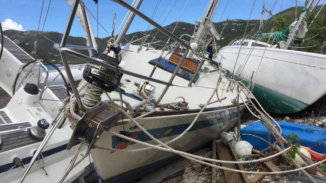 Damage vessels in the USVI.