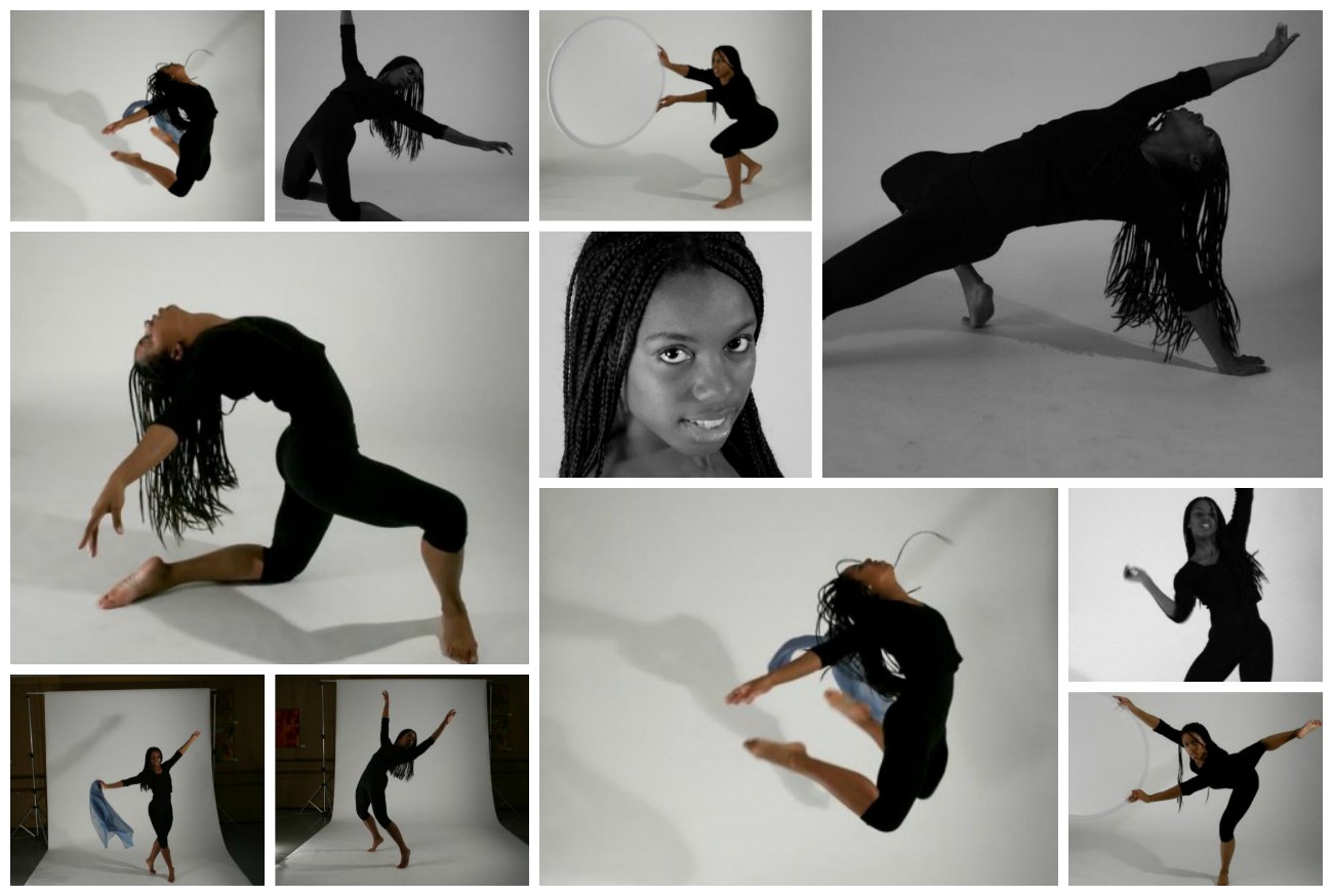 A collage of dance choreography by Thalema Williams