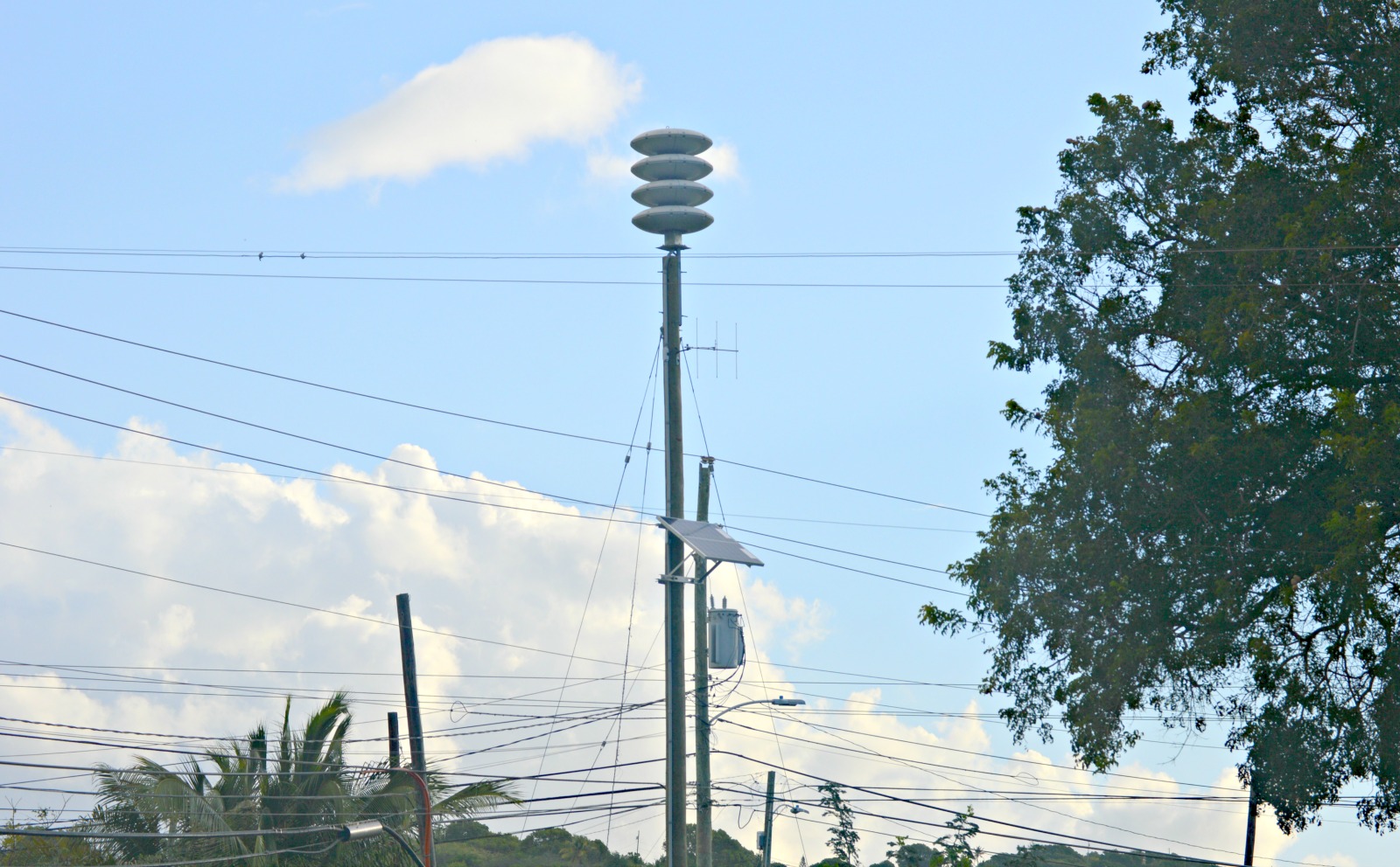 Tsunami Warning Siren in Sion Farm St. Croix in March, 2016