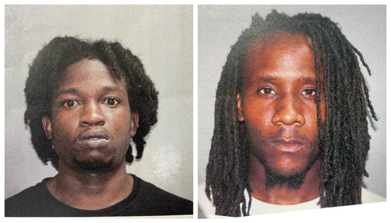 Mugshots of Jomoi Weeks and Uhura George.