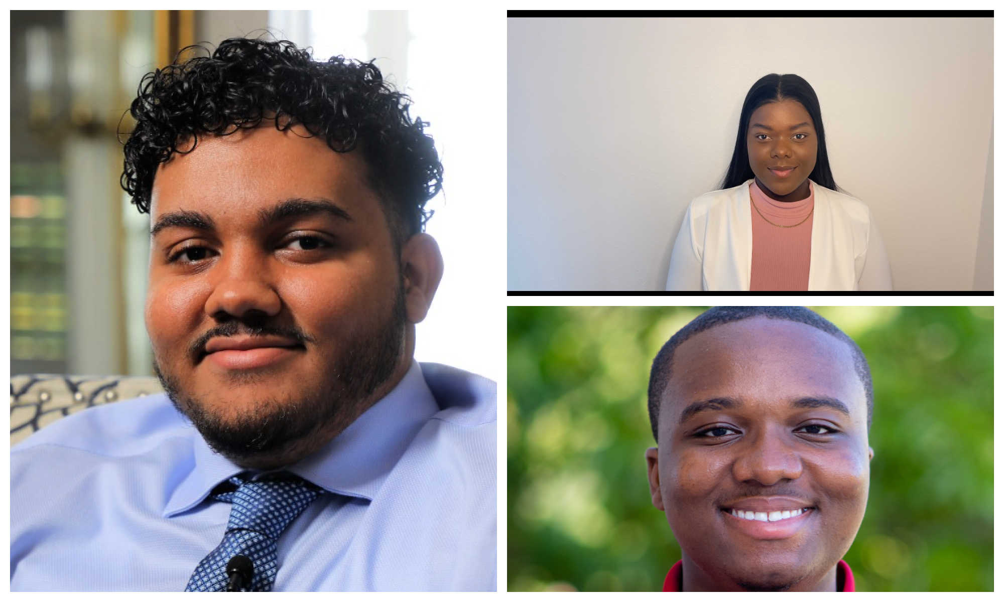 Michael Bell (left), Nadege Barber (upper right), and George Francis.