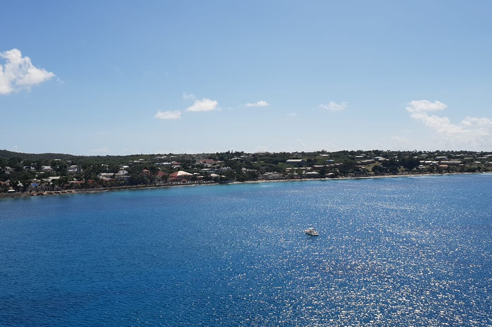 Cruise ship view of the Frederiksted waterfront.