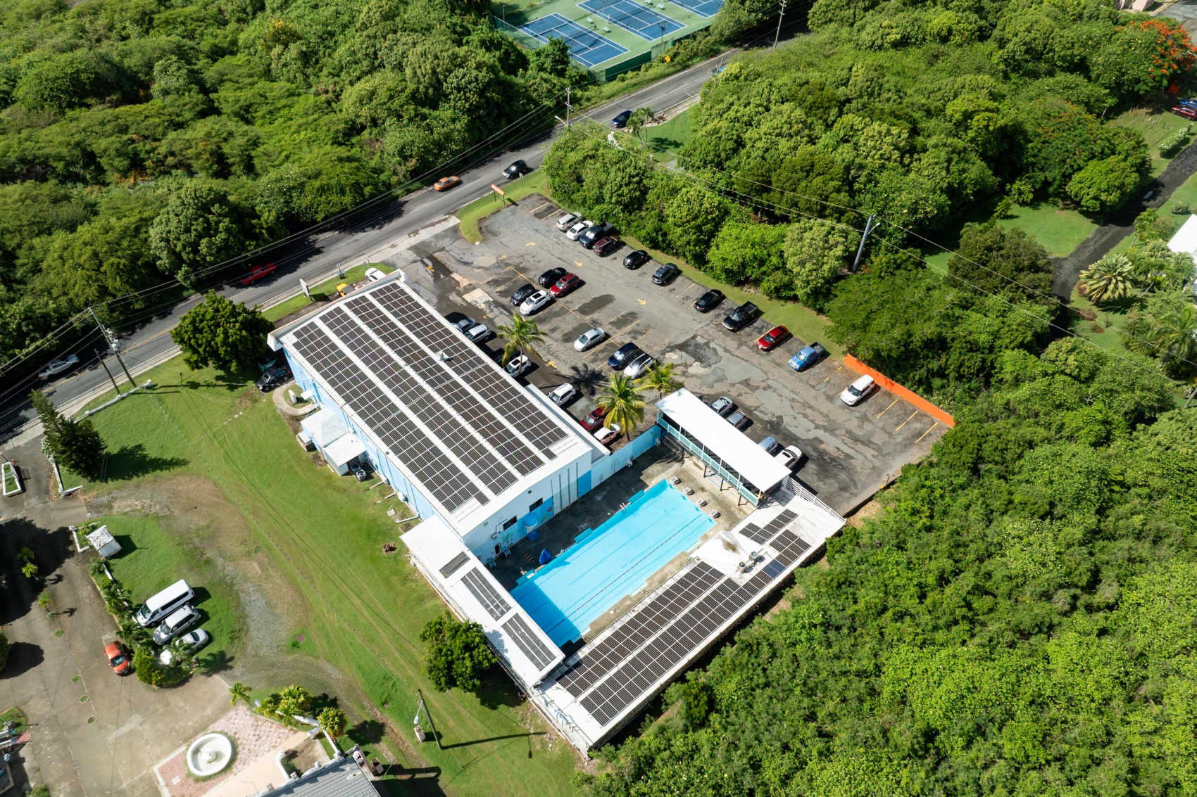 Beeston Hill Health & Wellness Center on St. Croix, a past USDA REAP recipient, is seen with rooftop solar as new federal rules reshape how farmers and businesses apply for energy grants.