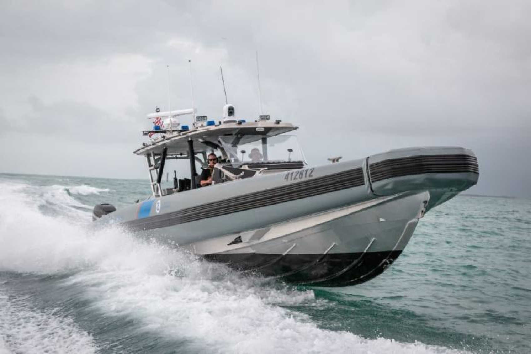 A U.S. Customs and Border Protection Coastal Interceptor Vessel patrols Caribbean waters. CBP says agents intercepted a vessel after an alleged smuggling trip from St. Thomas toward Culebra.