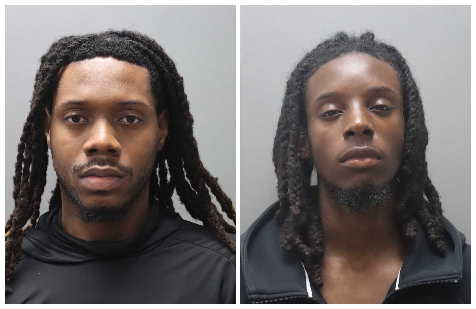 From left to right, mugshots of K’Andre Lake and Kerwan Warrington.