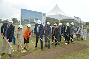 Yesterday's School of Medicine groundbreaking ceremony was attended by local officials, business leaders, J.F.L. representatives, physicians and U.V.I. faculty and staff.