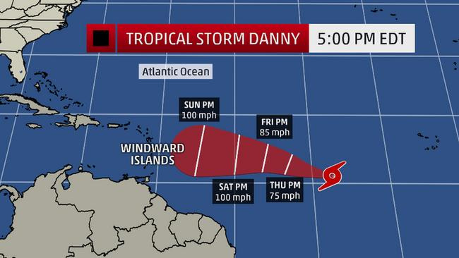 Tropical Depression Strengthens Into Tropical Storm Danny; Expected to Become a Hurricane by Thursday