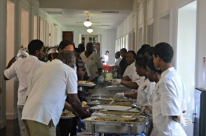 Veterans being served by the St. Croix Educational Complex culinary class.