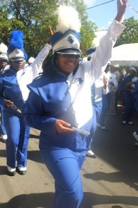 Bands marched through Frederiksted at Post Inaugural event for Gov. Kenneth Mapp and Lt. Gov. Osbert Potter.
