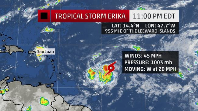 Update: Tropical Storm Erika Projected To Reach Territory On Thursday At 70 MPH