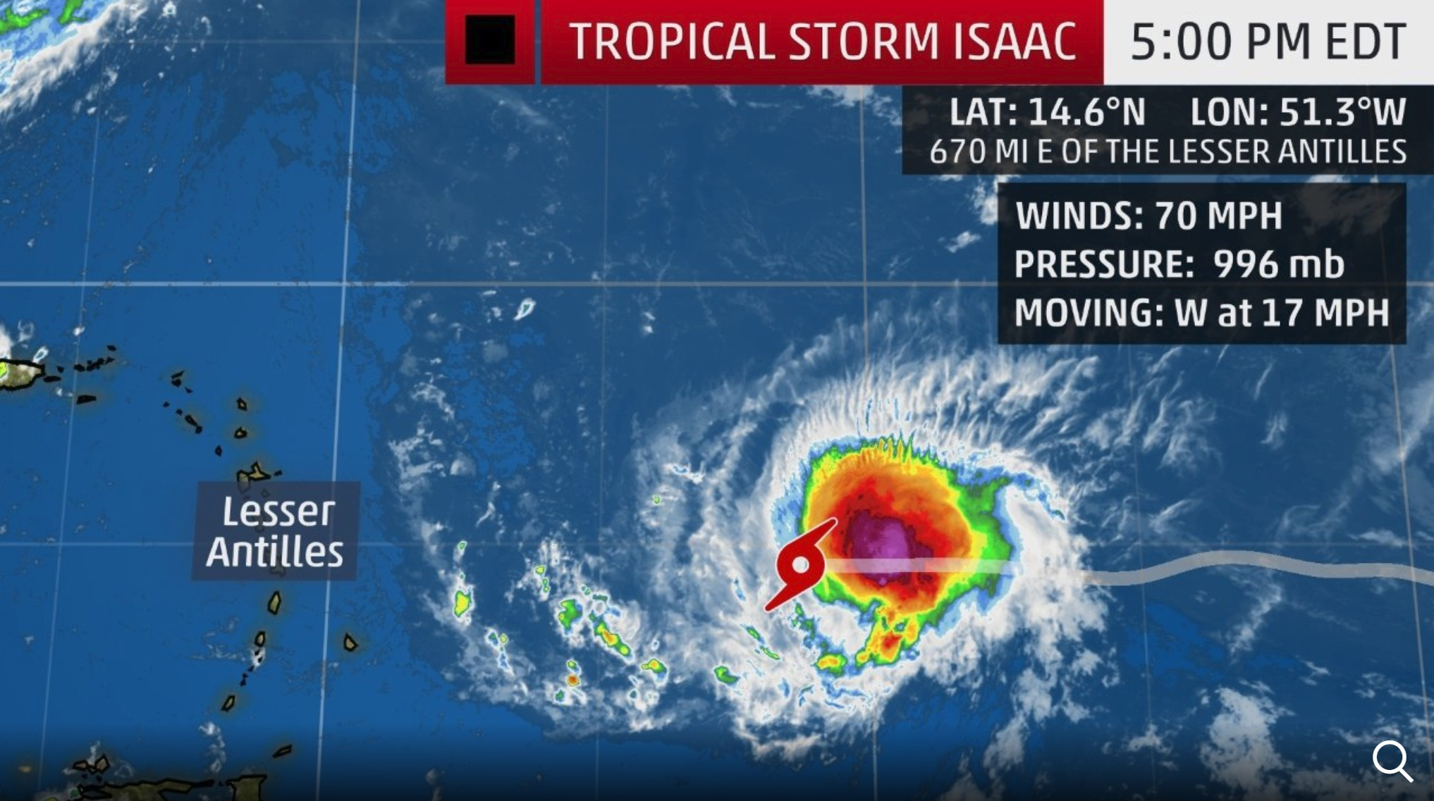 Hurricane Watch Issued For Multiple Islands As Isaac Closes In; Governor Mapp To Decide On Full State Of Emergency Declaration By Noon Wednesday