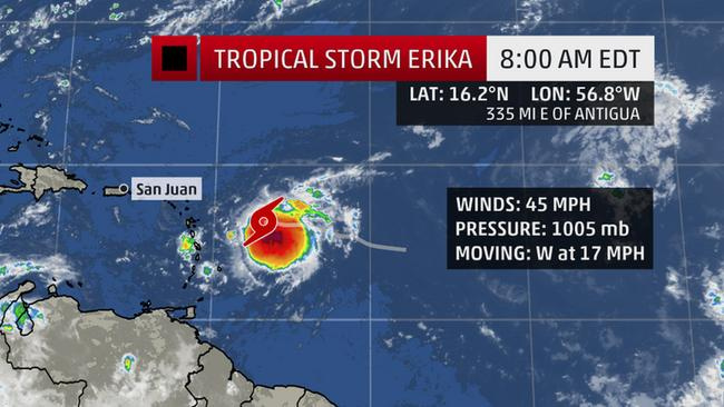 Erika Strengthens; Will Bring Up To 4 Inches Of Rain And Strong Winds, Forecasters Say
