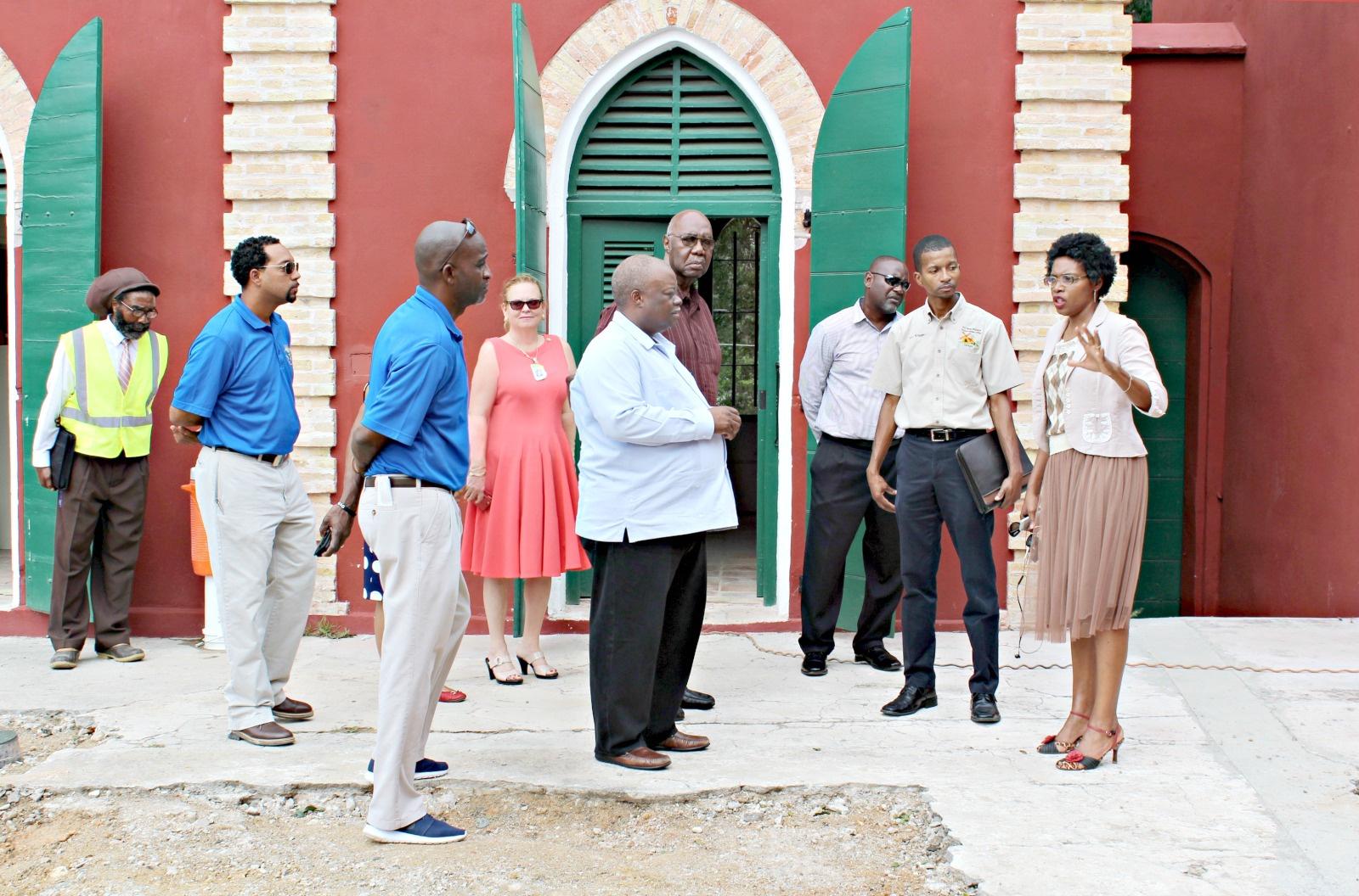 Fort Christian In St. Thomas, Under Construction, Is Toured By Governors Mapp And Turnbull