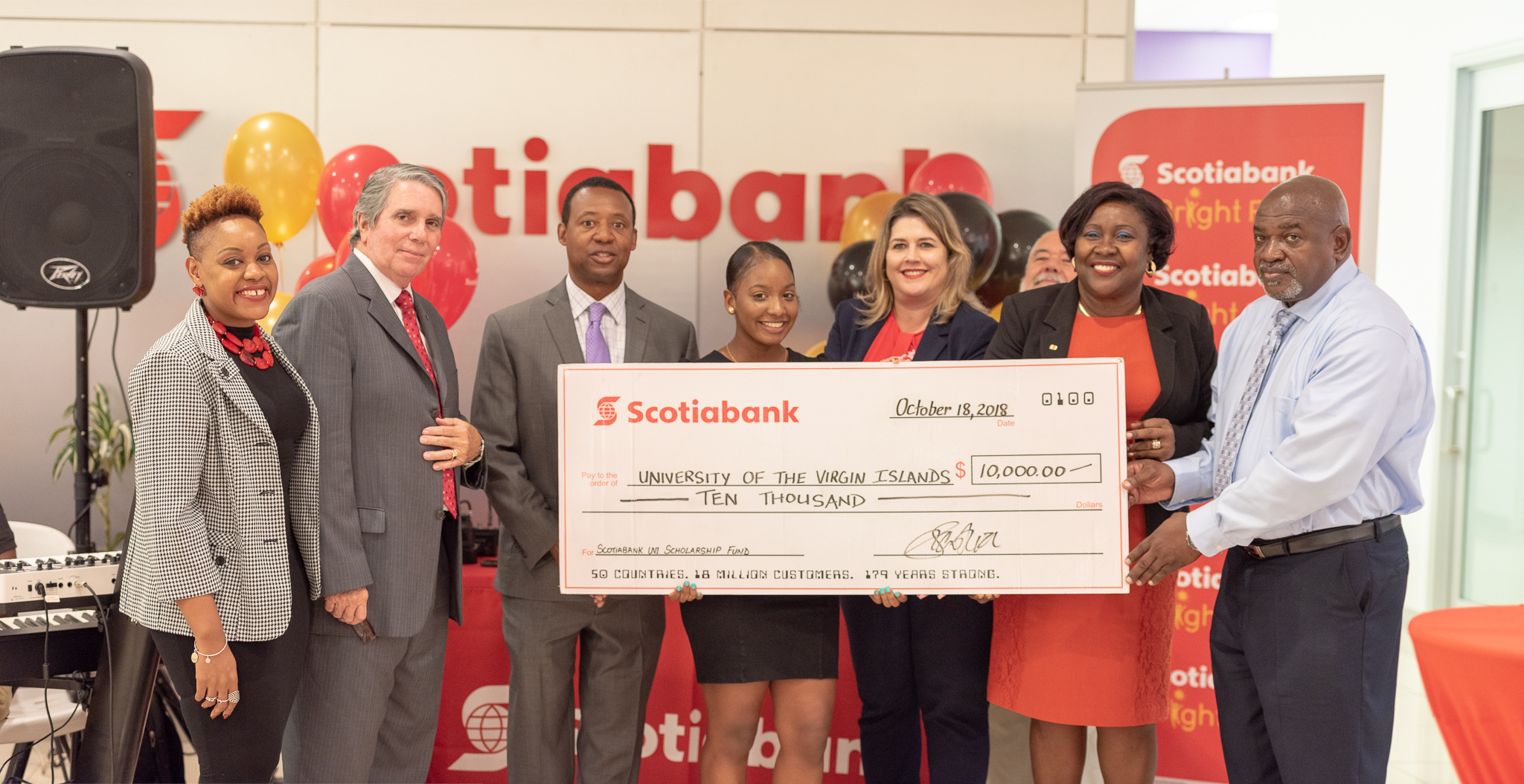 Scotiabank Celebrates 55 Years Of Service To USVI Community, Donates $10,000 To UVI