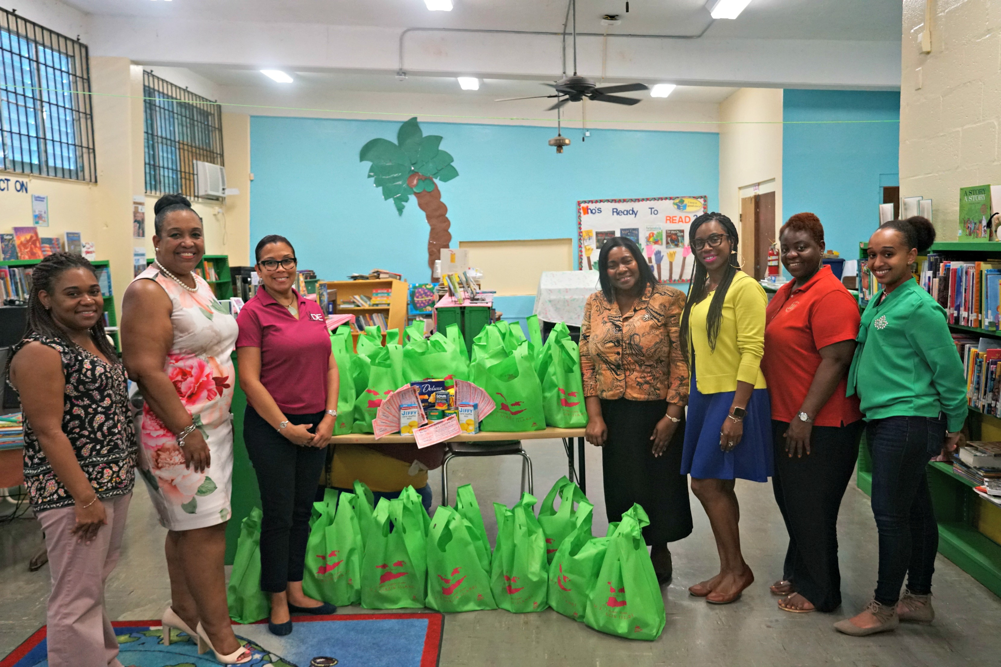 Alpha Kappa Alpha Sorority On St. Croix Makes 'Blessings In A Bag' Thanksgiving Presentation To Juanita Gardine Students