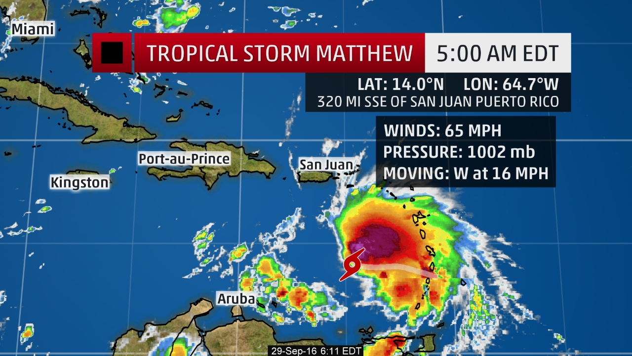 Coast Guard Issues Small Craft Advisory For USVI, Puerto Rico, As Tropical Storm Mathew Passes