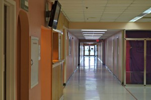 JFL's emergency exit is shown straight ahead.