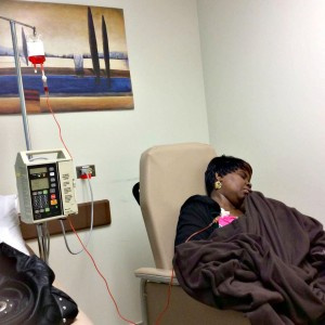 Mrs. Petra Fahie undergoing treatment at San Pablo Hospital in PR.