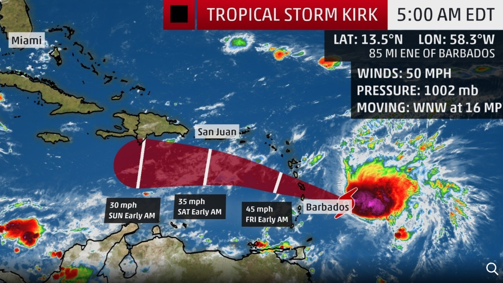 Wind And Rain Expected This Weekend As Kirk Passes South Of St. Croix