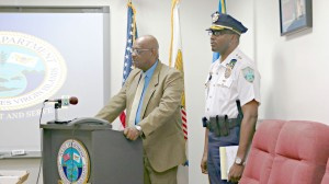 From Left, Police Commissioner Delroy Richards, Sr. and St. Croix Police Chief Arthur Hector, Sr.
