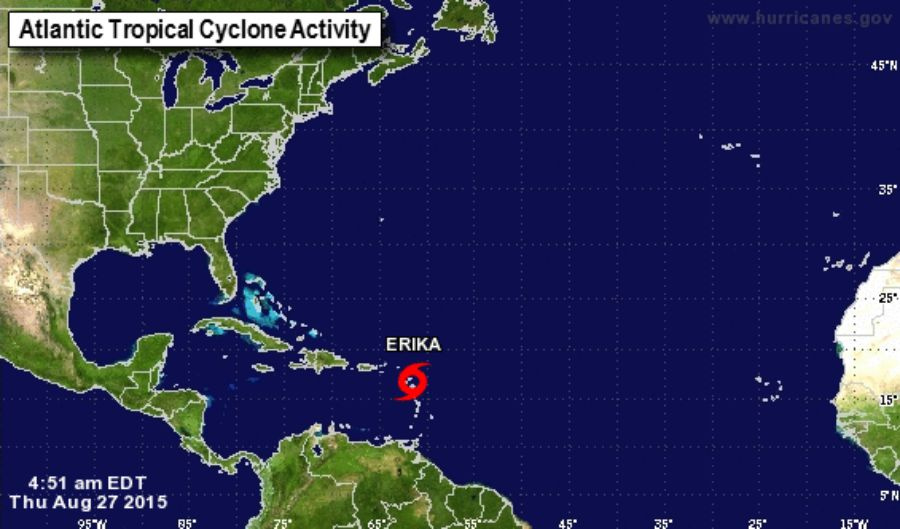 Erika Becomes Stronger, Center Of Storm Moving Near Territory; Up To 8 Inches Of Rain In Some Areas