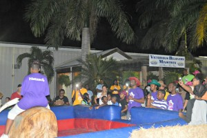 Victories Believers Ministries hosts mechanical bull-riding contest in effort to raise cancer awareness.