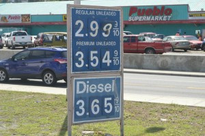 Giant Gas, a St. Thomas gas station. An employee told The Consortium that prices have been at $2.99 for "quite a while."